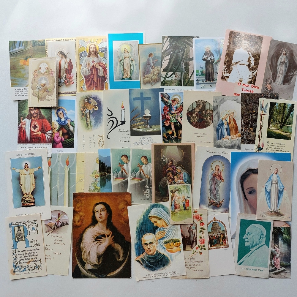Prayer Cards: Vintage Catholic + Damaged + Antique Greeting Cards